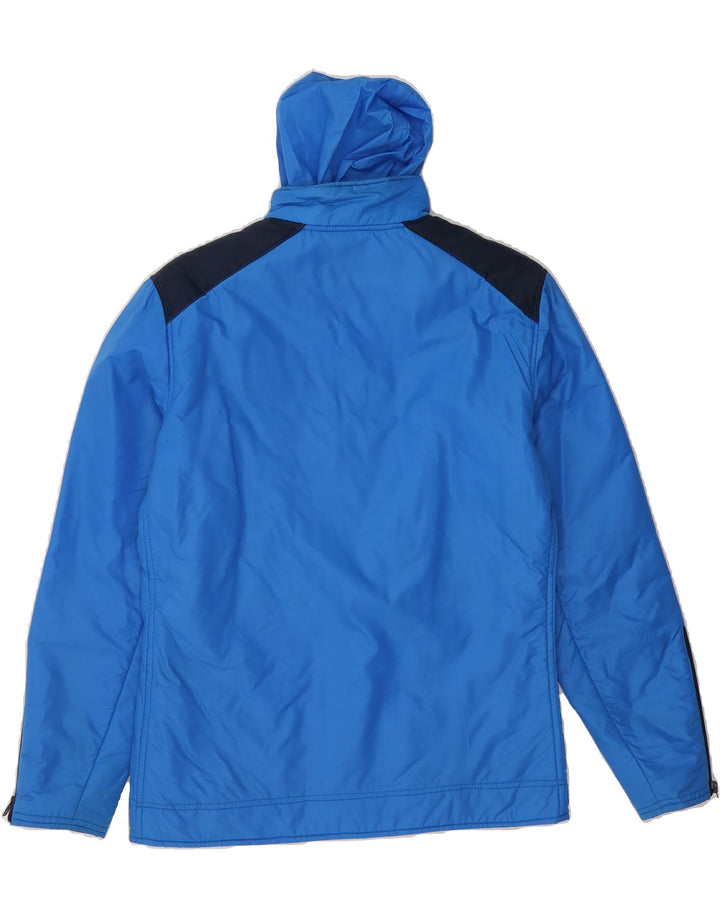SAMAS Mens Hooded Rain Jacket IT 46 Small Blue Colourblock Polyamide Vintage Samas and Second-Hand Samas from Messina Hembry 