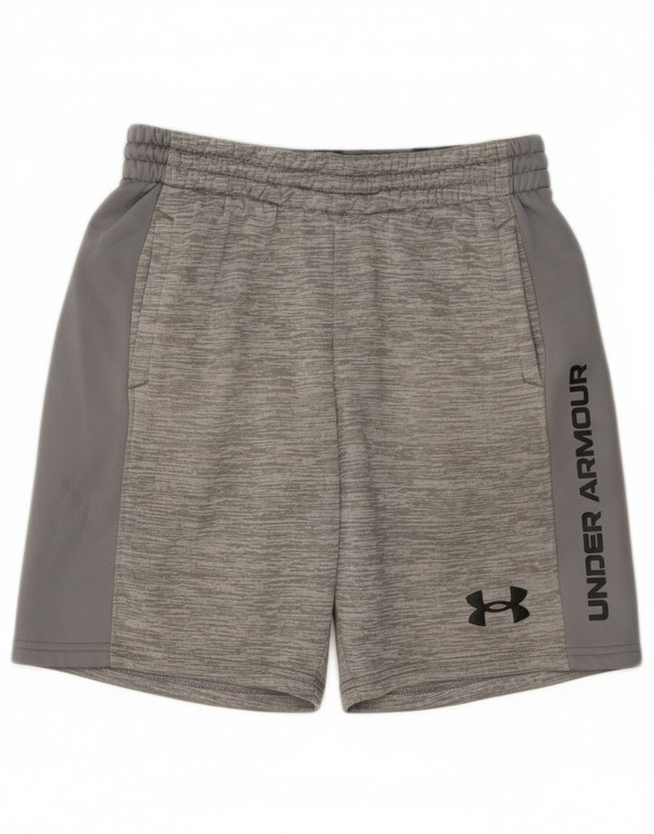 Under Armour Boys γραφικά αθλητικά σορτς 9-10 ετών με μεσαίο γκρι φλεκ