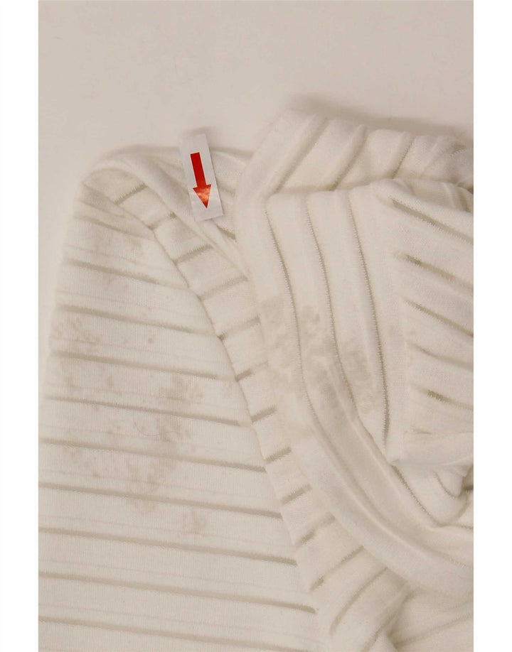 Marks & Spencer Γυναικείο τοπ μακρυμάνικο UK 10 Small White Pinstripe