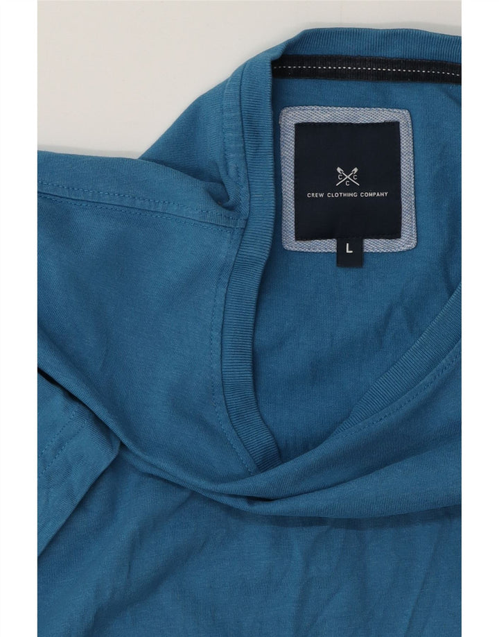 CREW CLOTHING Ανδρικό T-Shirt Top μεγάλο μπλε βαμβακερό