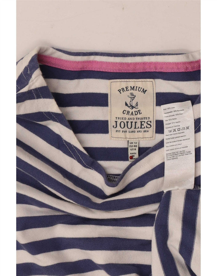 Joules γυναικείο κανονικό μανίκι 3/4 UK 12 μεσαίο μπλε βαμβακερό ριγέ