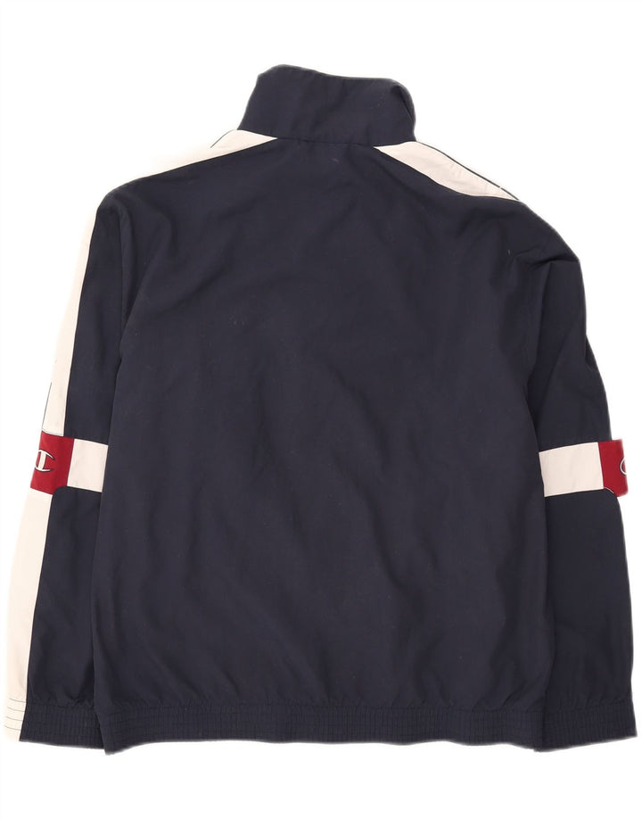 CHAMPION Mens Tracksuit Top Jacket Small Navy Blue Colourblock Vintage Champion and Second-Hand Champion from Messina Hembry 