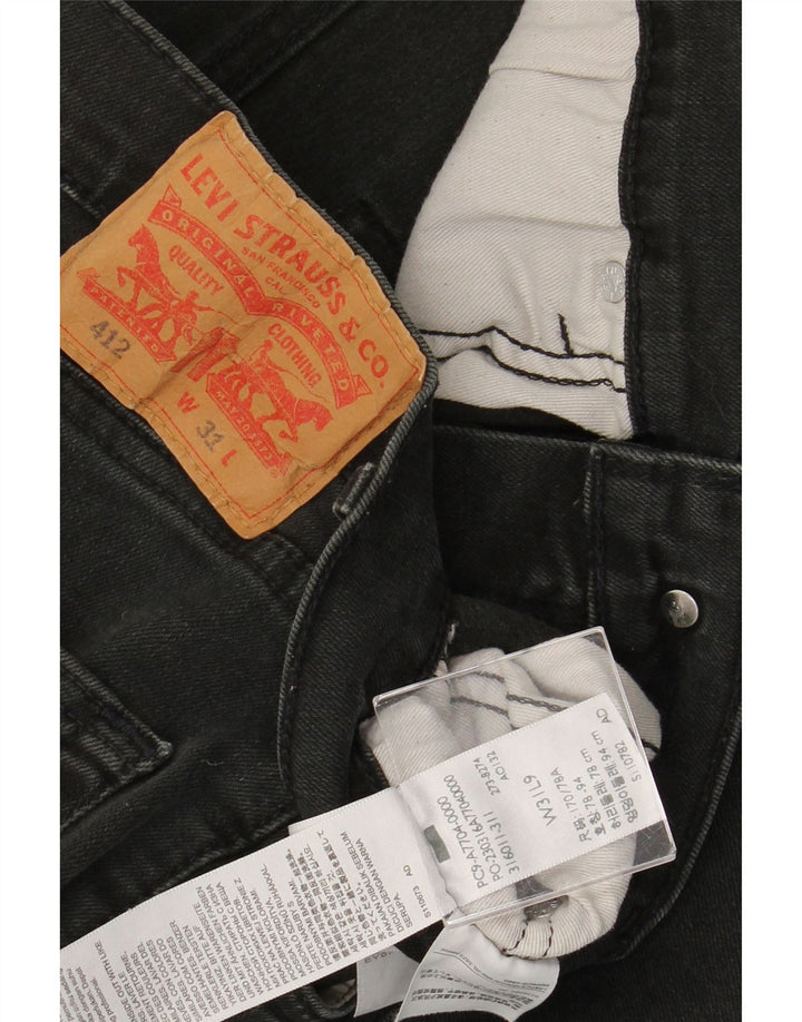 Ανδρικό τζιν σορτς LEVI'S 412 W31 μεσαίο μαύρο βαμβακερό