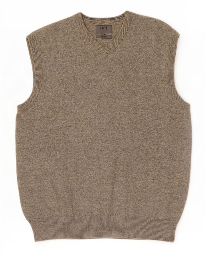 Marks & Spencer Ανδρικό γιλέκο Tank Top Βαμβακερό μεσαίο μπεζ
