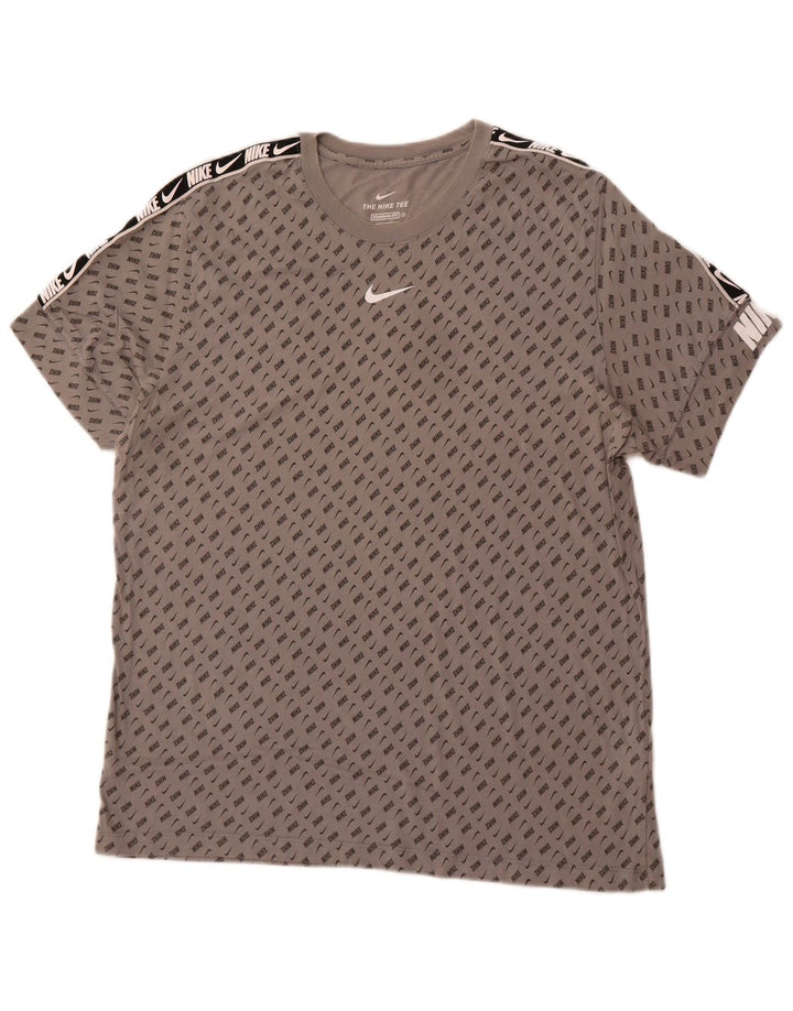 Ανδρικό γραφικό μπλουζάκι NIKE Standard Fit Top XL Γκρι χρώματος βαμβακερό