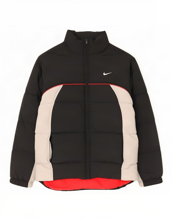 Nike Mens Graphic Padded Jacket UK 36/38 Small Black Colourblock Nylon