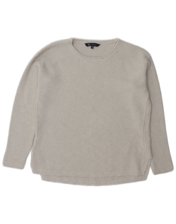 Crew Clothing Womens Boat Neck Jumper Sweater UK 12 Medium Grey Cotton