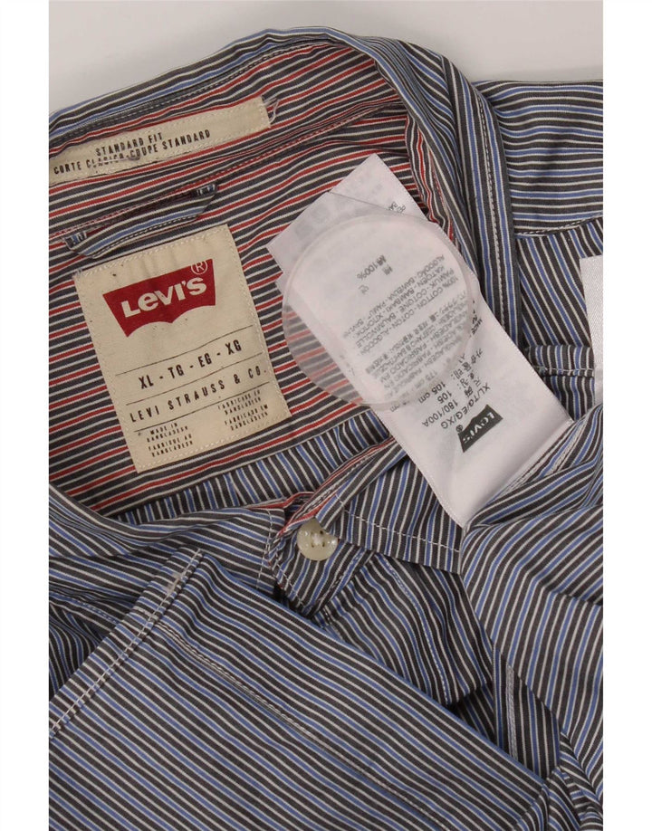 Ανδρικό πουκάμισο Levi's Standard Fit XL Μπλε ριγέ βαμβακερό