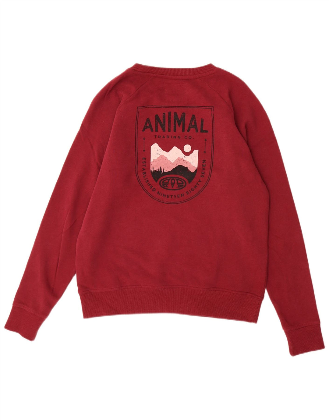 ANIMAL Γυναικεία γραφικά υπερμεγέθη φούτερ Jumper UK 10 Small Burgundy
