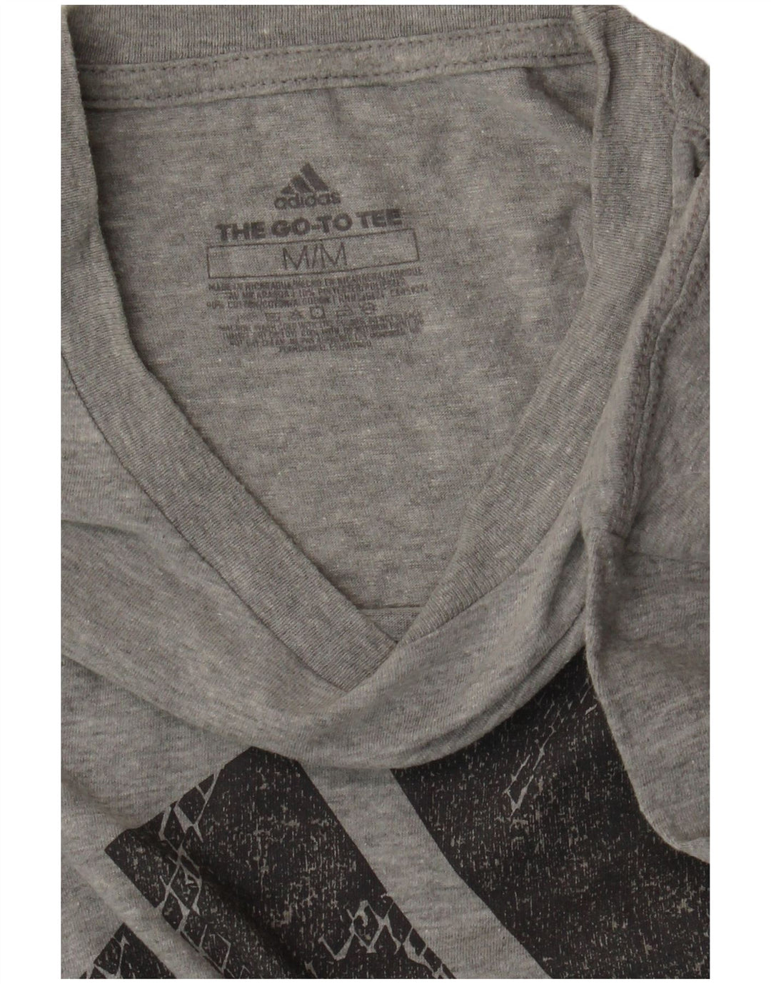 Ανδρικό γραφικό μπλουζάκι ADIDAS Top Medium Grey Cotton