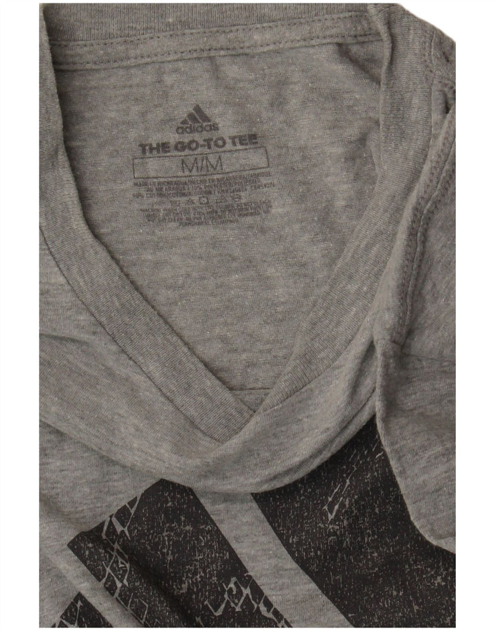 Ανδρικό γραφικό μπλουζάκι ADIDAS Top Medium Grey Cotton