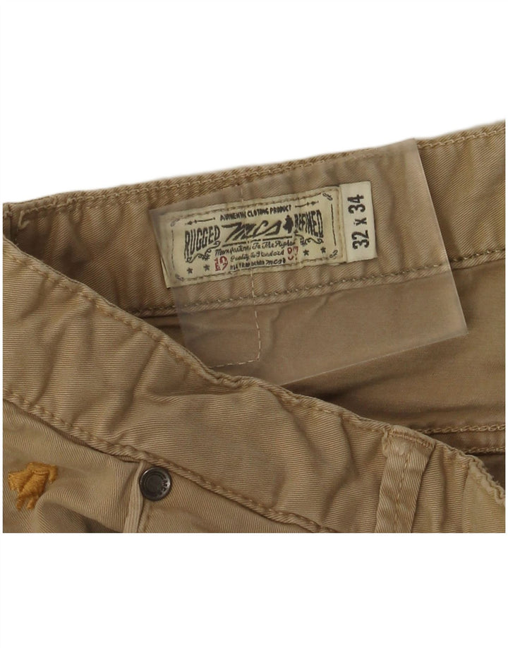 Marlboro Classics Γυναικείο κανονικό κωνικό παντελόνι Chino W32 L34 Beige
