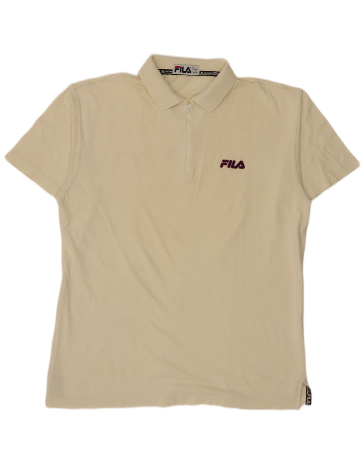 Fila Ανδρικό πουκάμισο πόλο IT 52/54 Μεγάλο σε λευκό βαμβακερό