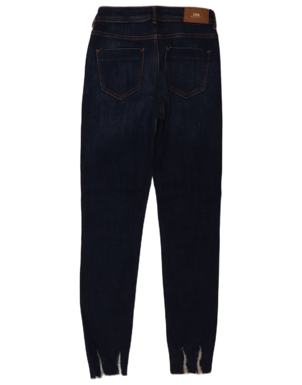 Zara Γυναικεία Skinny Jeans EU 34 2XS W24 L28 Navy Blue Cotton