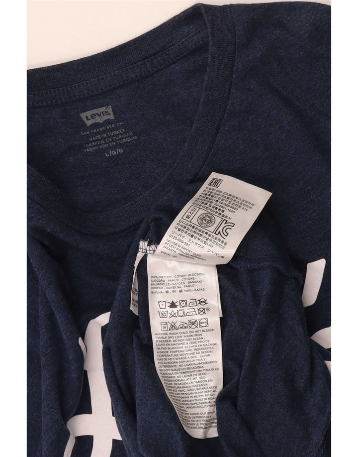 Ανδρικό γραφικό T-Shirt Levi's Top Large Navy Blue από βαμβάκι