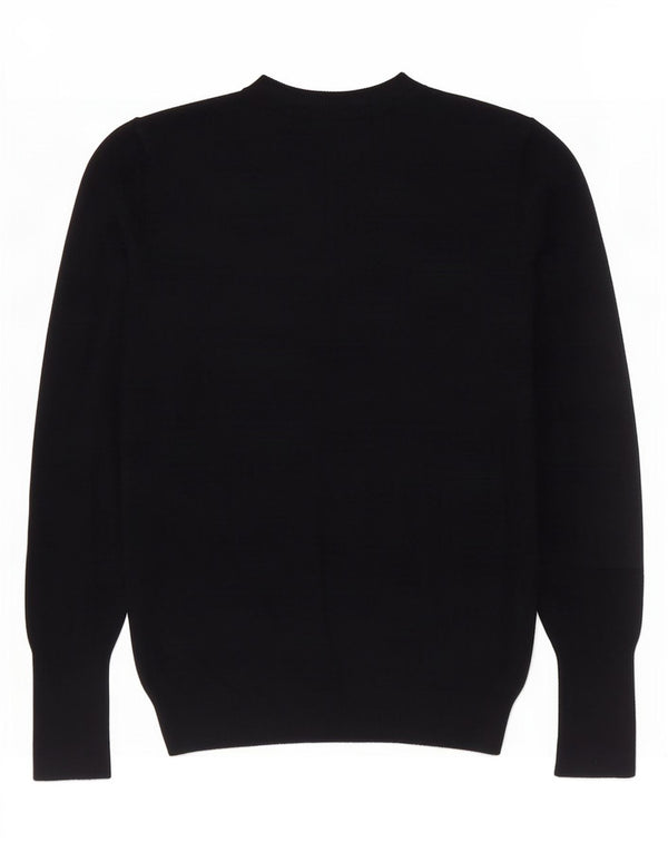 Zara Γυναικείο πουλόβερ με λαιμόκοψη UK 12 Medium Μαύρο
