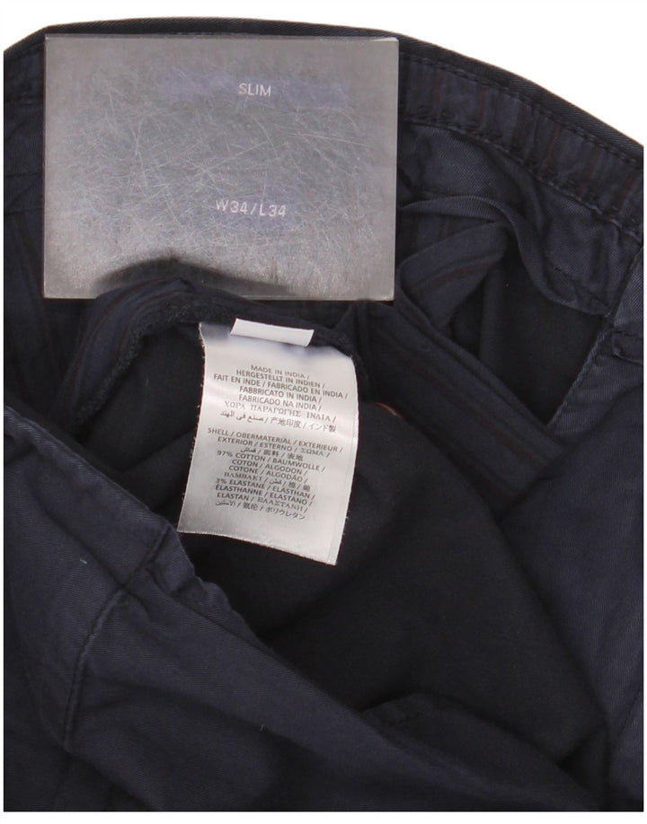 Ανδρικό παντελόνι Gant Slim Chino W34 L34 Navy Blue Cotton