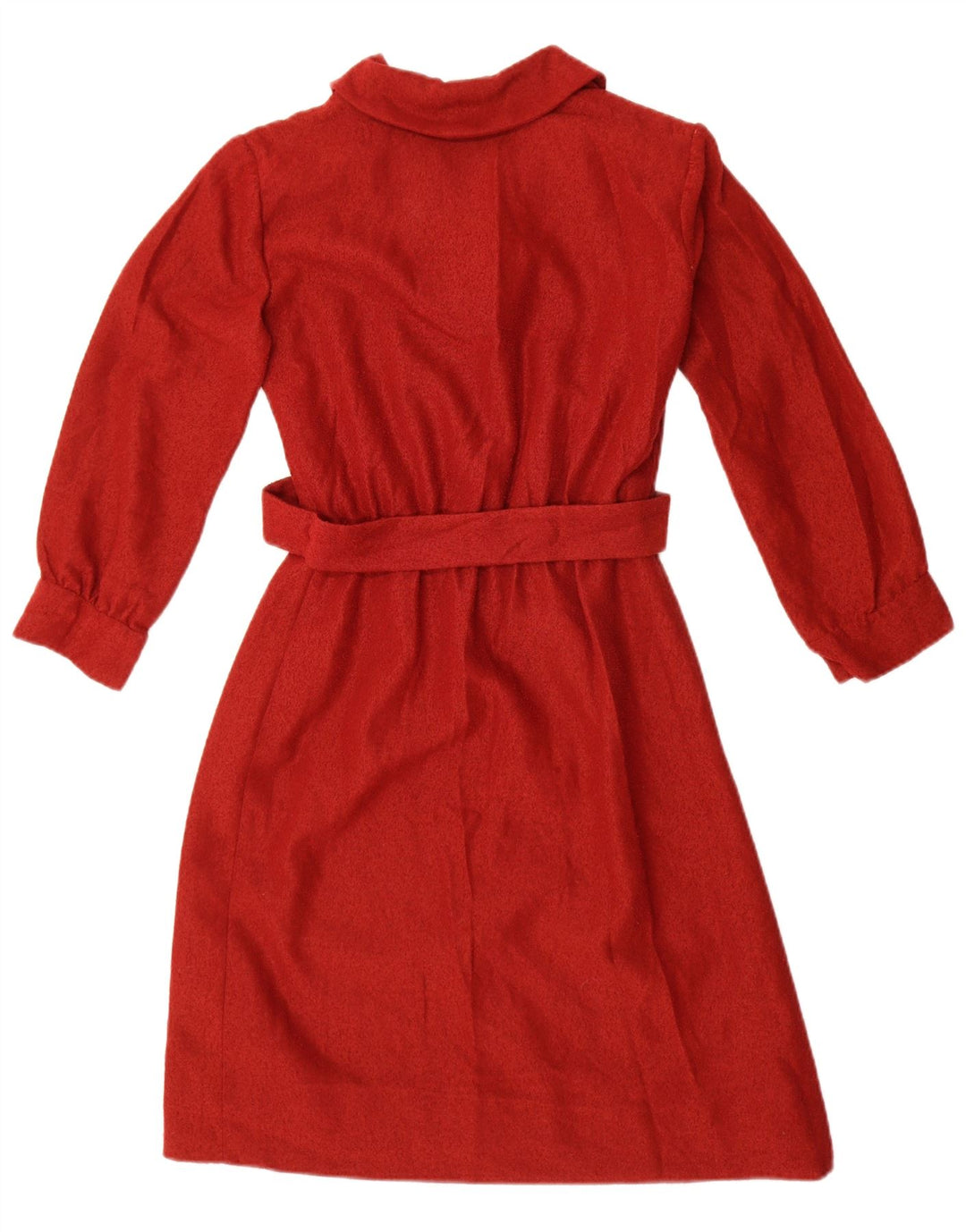 Vintage γυναικείο μακρυμάνικο φόρεμα A-Line UK 12 Medium Red