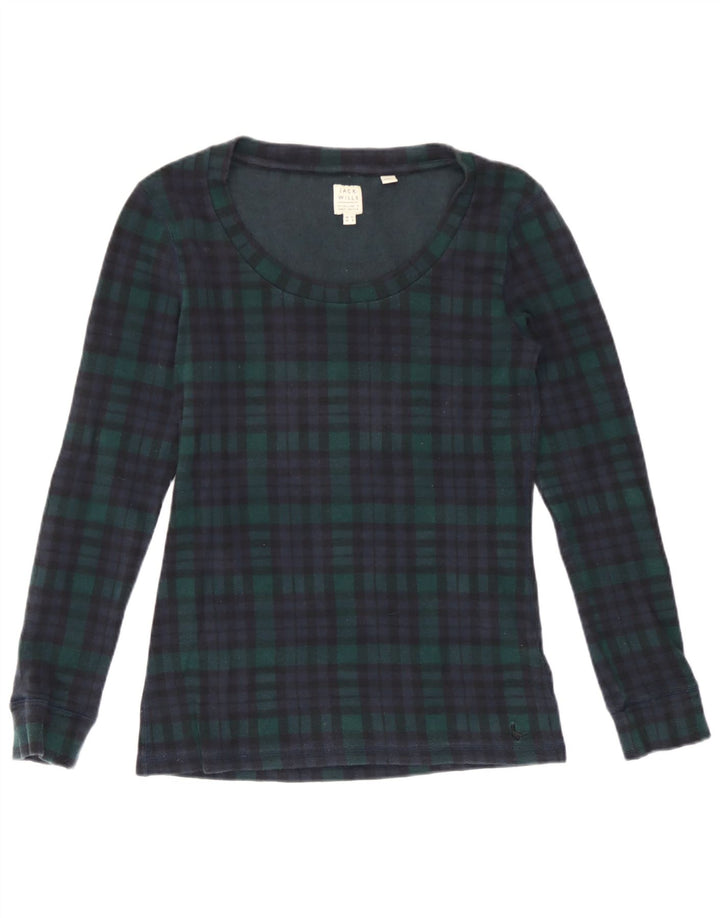 Jack Wills Γυναικείο μπλουζάκι μακρυμάνικο UK 12 μεσαίο πράσινο βαμβακερό καρό