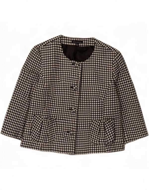 Laura Ashley Womens 3/4 Sleeve Blazer Jacket UK 16 Large Black Geometric