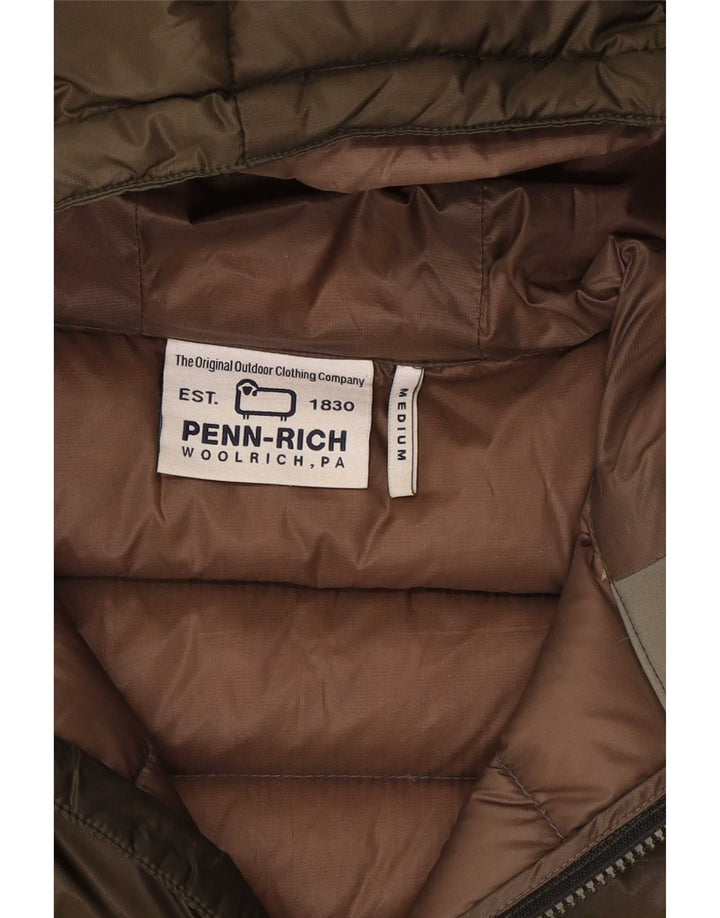 Woolrich Mens Penn-Rich Graphic Padded Jacket UK 38 Medium Khaki