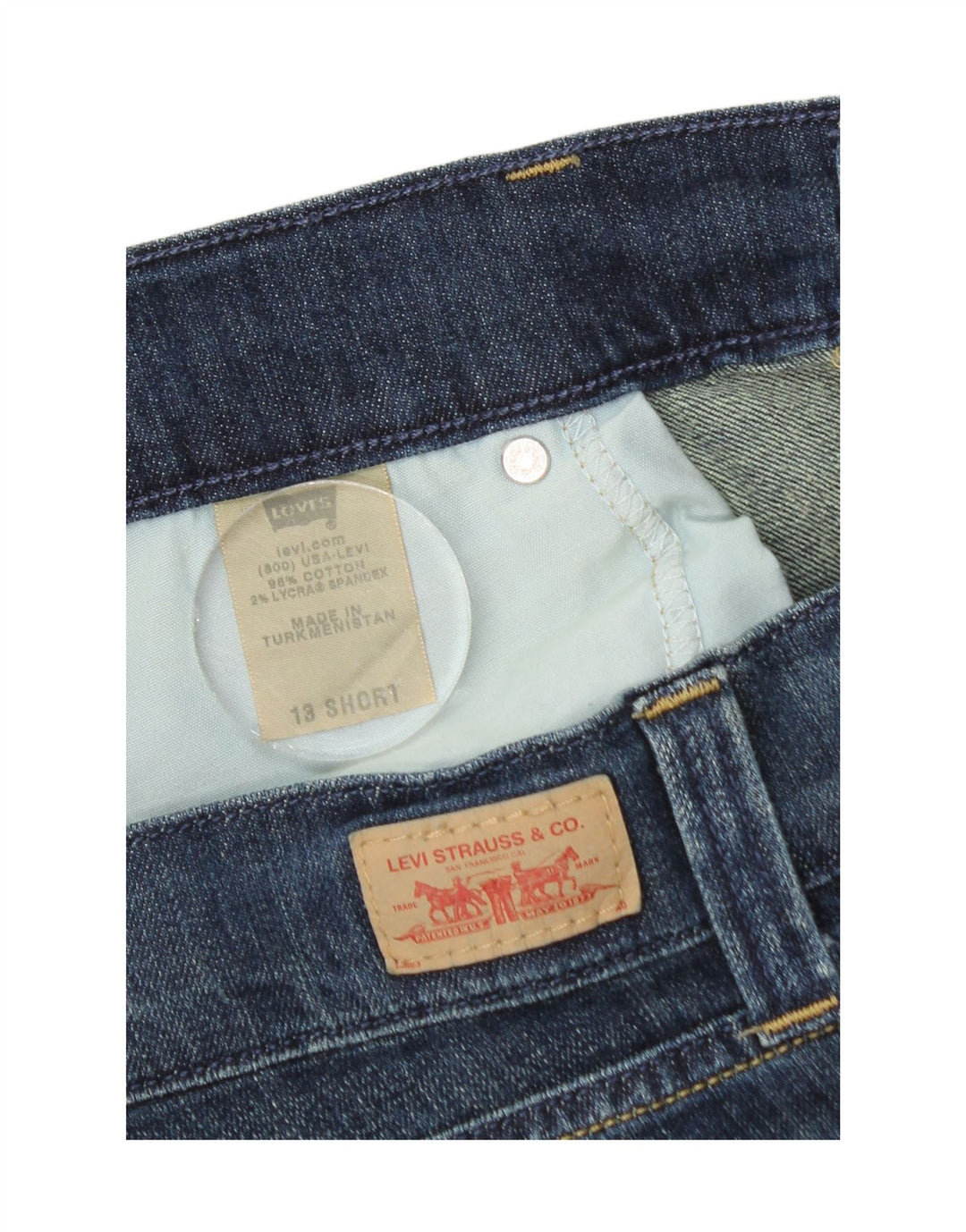 LEVI'S Γυναικείο 504 τζιν με κλίση ίσιο US 13 μεγάλο W34 L30 μπλε βαμβακερό