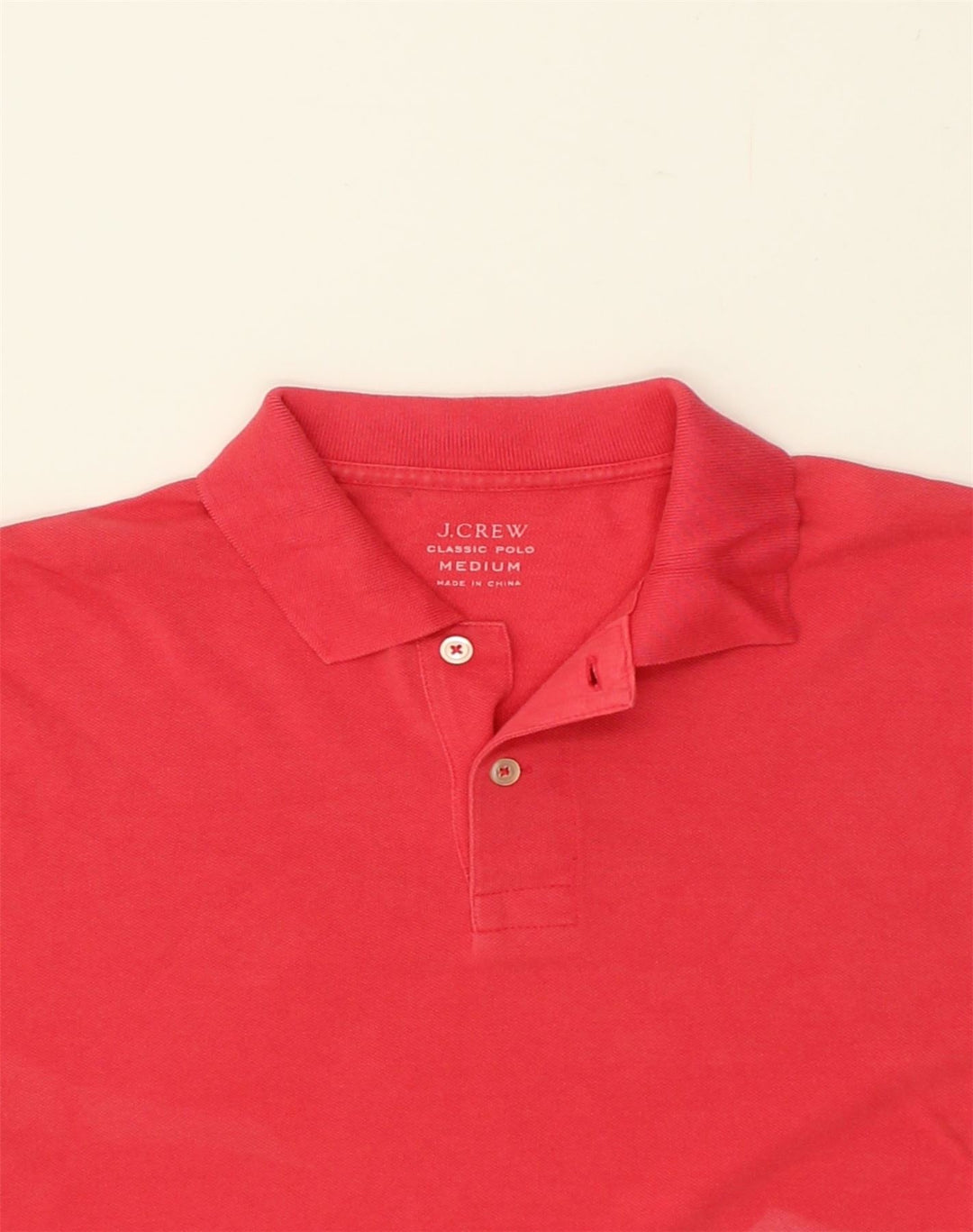 J. CREW Mens Classic Fit Polo Shirt Medium Red Cotton | Vintage J. Crew | Thrift | Second-Hand J. Crew | Used Clothing | Messina Hembry 