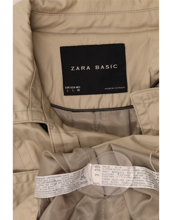 Zara Γυναικεία καμπαρντίνα UK 16 Large Beige Nylon