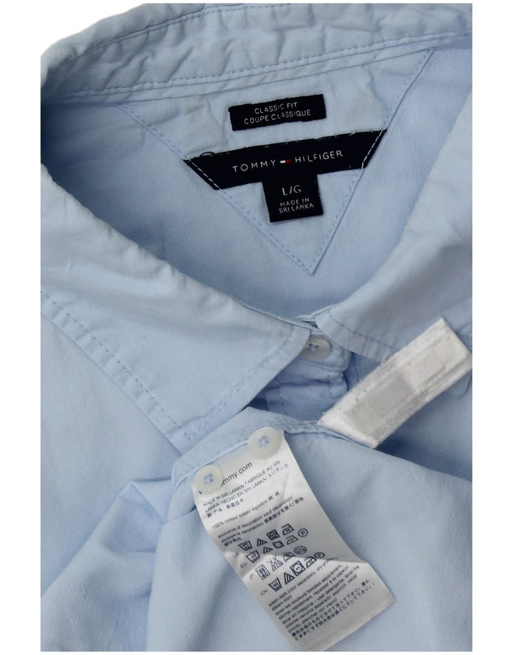 Tommy Hilfiger Γυναικείο πουκάμισο Classic Fit μεγάλο μπλε βαμβακερό