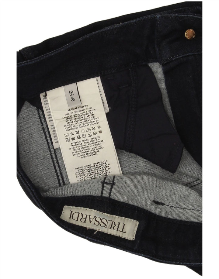Trussardi Γυναικείο τζιν με φλάντζα W26 L31 Navy Blue Cotton