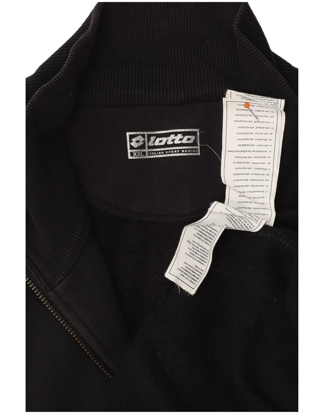 Ανδρική φόρμα LOTTO Top Jacket 2XL Μαύρο Βαμβακερό