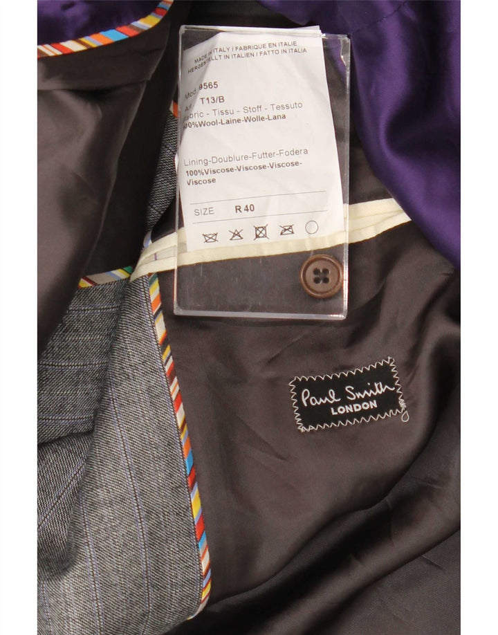 Paul Smith Ανδρικό σακάκι με 2 κουμπιά UK 40 Large Grey Pinstripe Wool