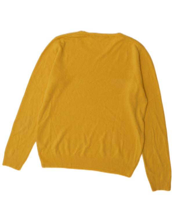Marks & Spencer Γυναικείο πουλόβερ με λαιμό σκάφος UK 10 Small Yellow Acrylic