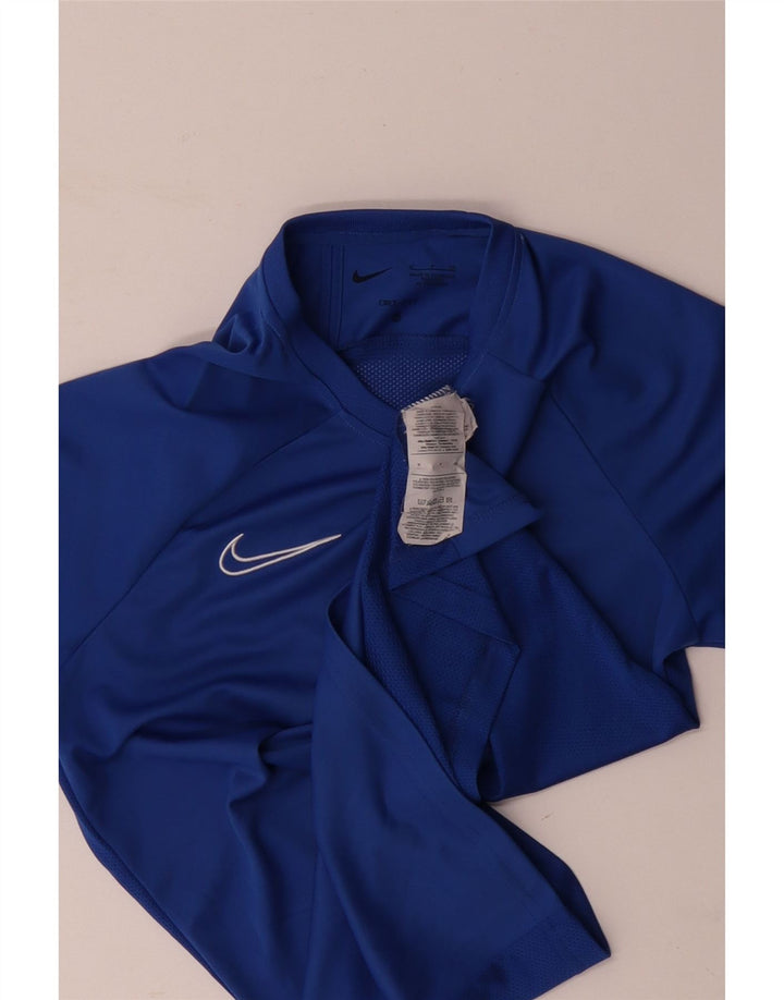 Ανδρικό μπλουζάκι NIKE Dri Fit Top Small Blue Colorblock Polyester