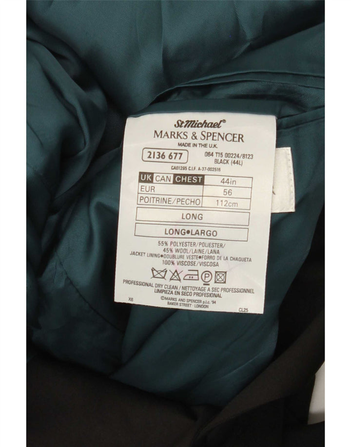Marks & Spencer Ανδρικό σακάκι σακάκι με 2 κουμπιά UK 44 XL μαύρο πολυεστέρα