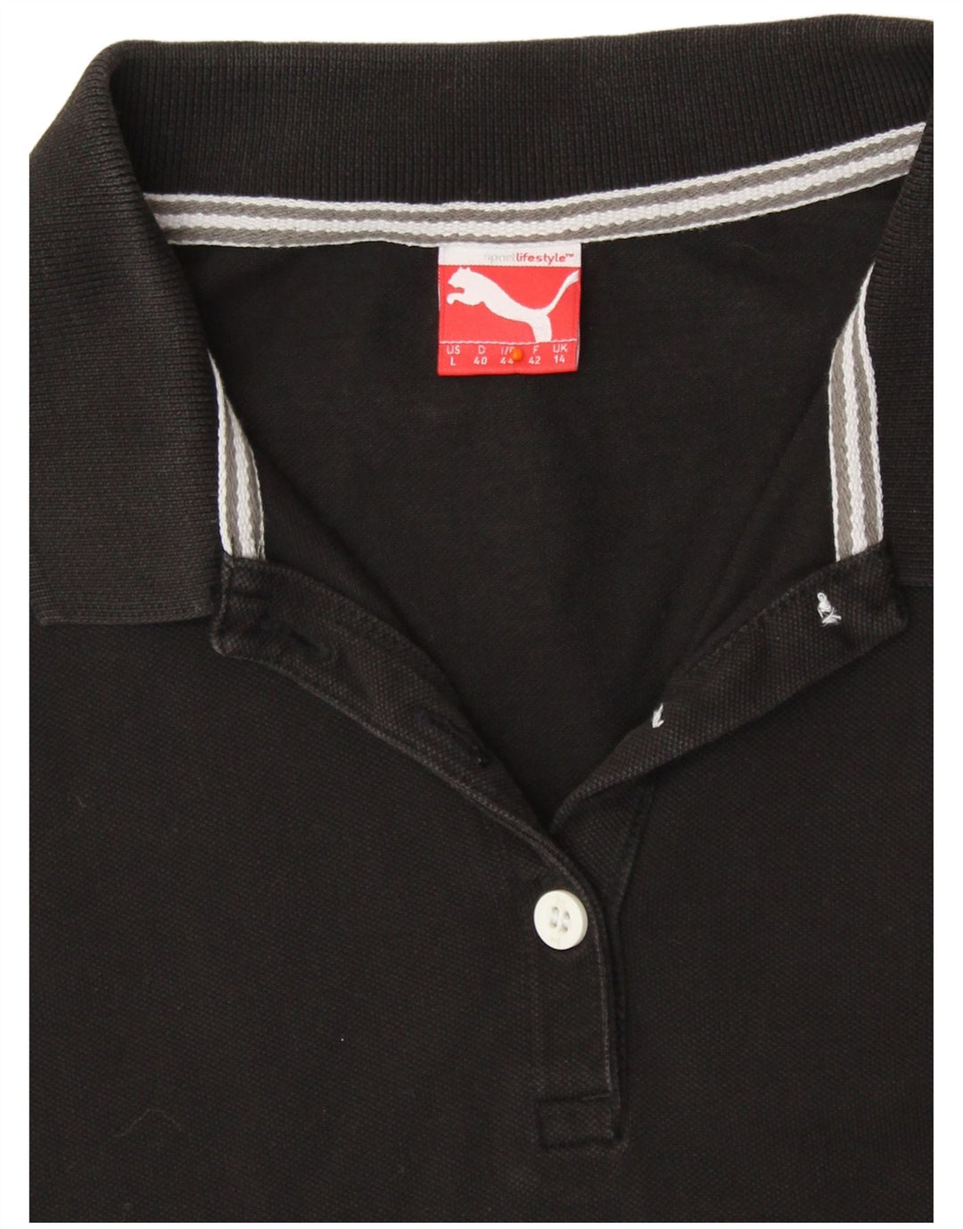 Puma Γυναικείο Πόλο Μπλουζάκι UK 14 Μεσαίο Μαύρο