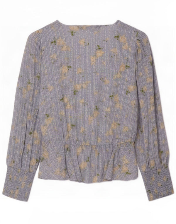 Zara Γυναικεία Μπλούζα Τοπ UK 6 XS Blue Floral