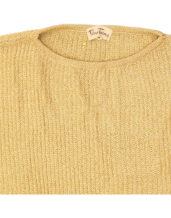 VINTAGE Womens Boat Neck Jumper Sweater IT 48 XL Yellow Acrylic | Vintage Vintage | Thrift | Second-Hand Vintage | Used Clothing | Messina Hembry 