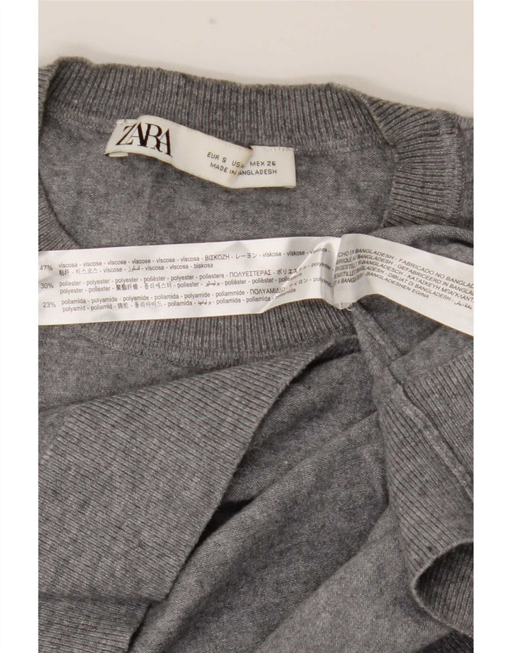 Ανδρικό πουλόβερ Zara Crew Neck Jumper Μικρό γκρι βισκόζη