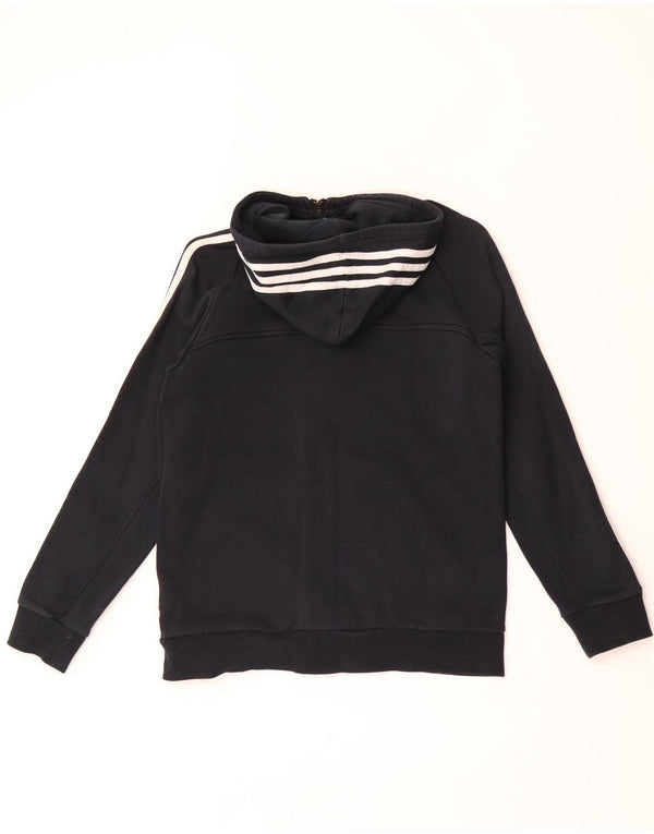 Adidas Boys Zip Hoodie πουλόβερ 13-14 ετών μαύρο βαμβακερό