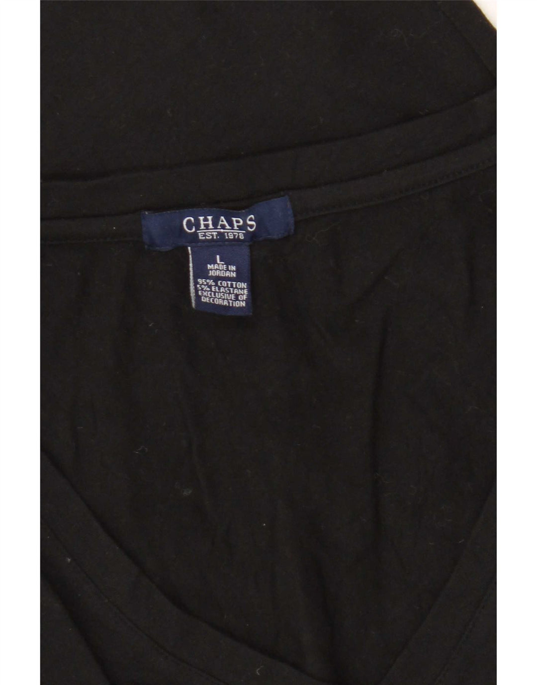 Chaps Γυναικείο T-Shirt Top UK 14 μεγάλο μαύρο βαμβακερό