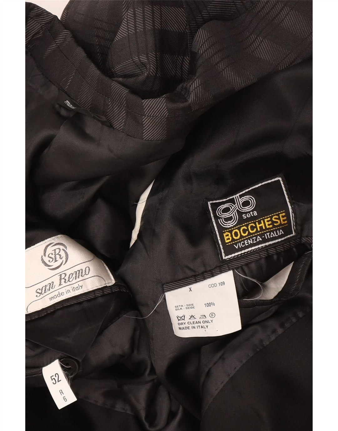 Ανδρικό μπουφάν μπλέιζερ BOCCHESE 1 κουμπιού IT 52 XL Grey Check Silk