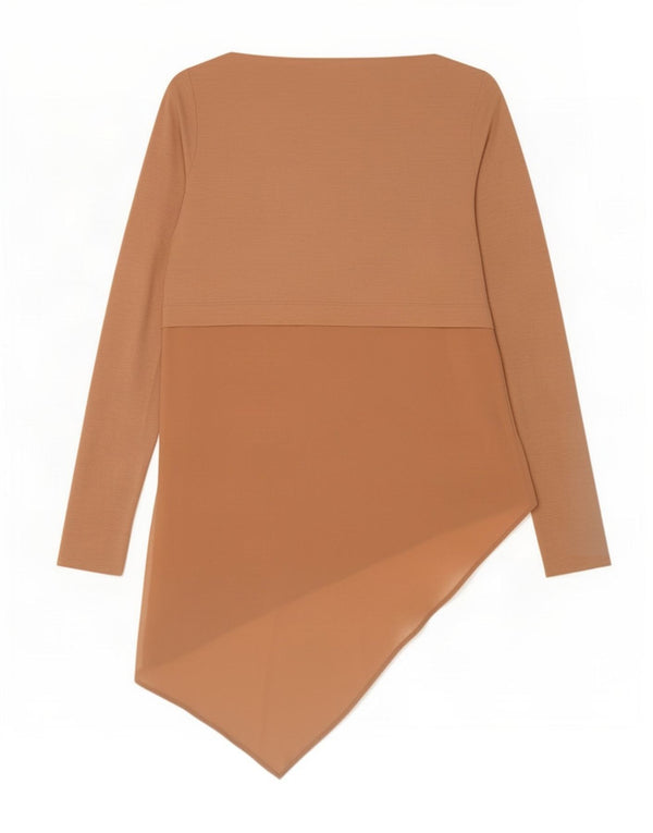 Zara Γυναικείο Asymmetric Tunic Top UK 12 Medium Beige