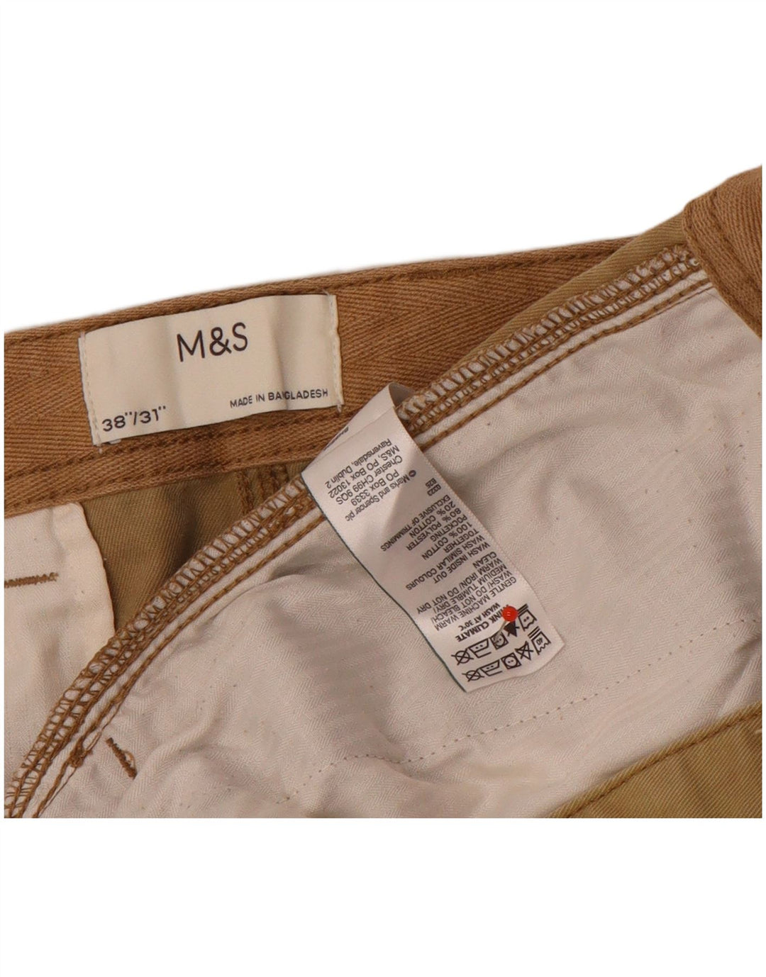 Marks & Spencer Ανδρικό ίσιο παντελόνι Cargo W38 L31 Καφέ βαμβακερό
