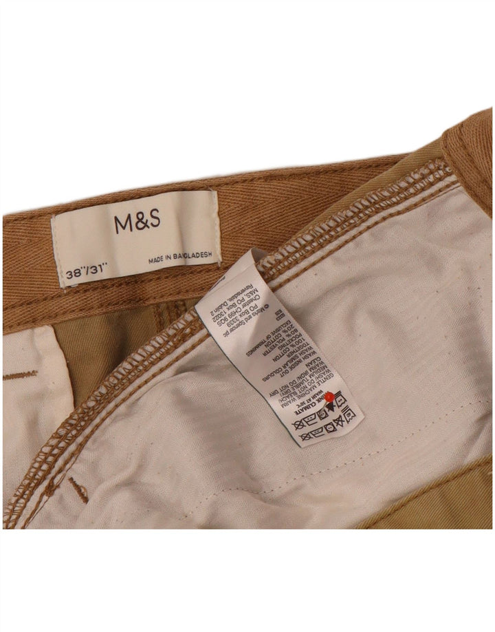 Marks & Spencer Ανδρικό ίσιο παντελόνι Cargo W38 L31 Καφέ βαμβακερό