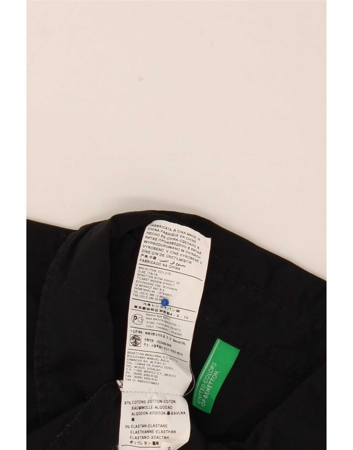 Benetton Γυναικείο πουλόβερ Πουκάμισο UK 18 XL Μαύρο βαμβακερό