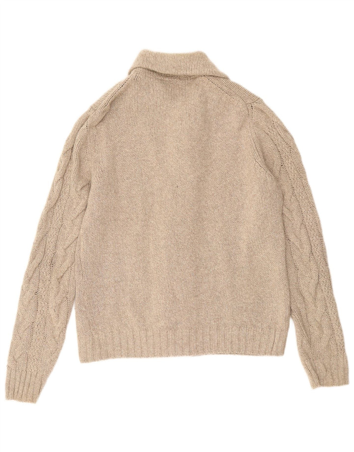 Ανδρικό πουλόβερ ζακέτα Massimo Dutti XL Μπεζ μαλλί