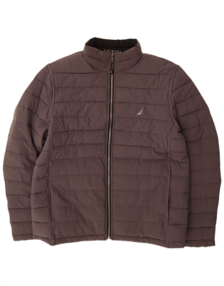 NAUTICA Ανδρικό αναστρέψιμο μπουφάν με επένδυση UK 40 μεγάλο μαύρο πολυεστέρα