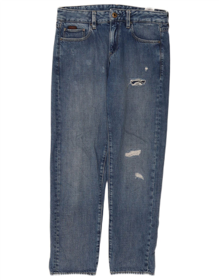 G-Star Γυναικείο Distressed Straight Jeans W24 L30 Blue Cotton