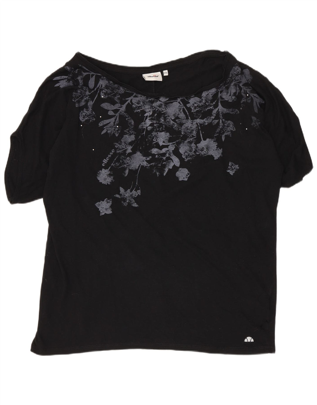 Γυναικείο γραφικό μπλουζάκι ELLESSE UK 20 2XL μαύρο βαμβακερό